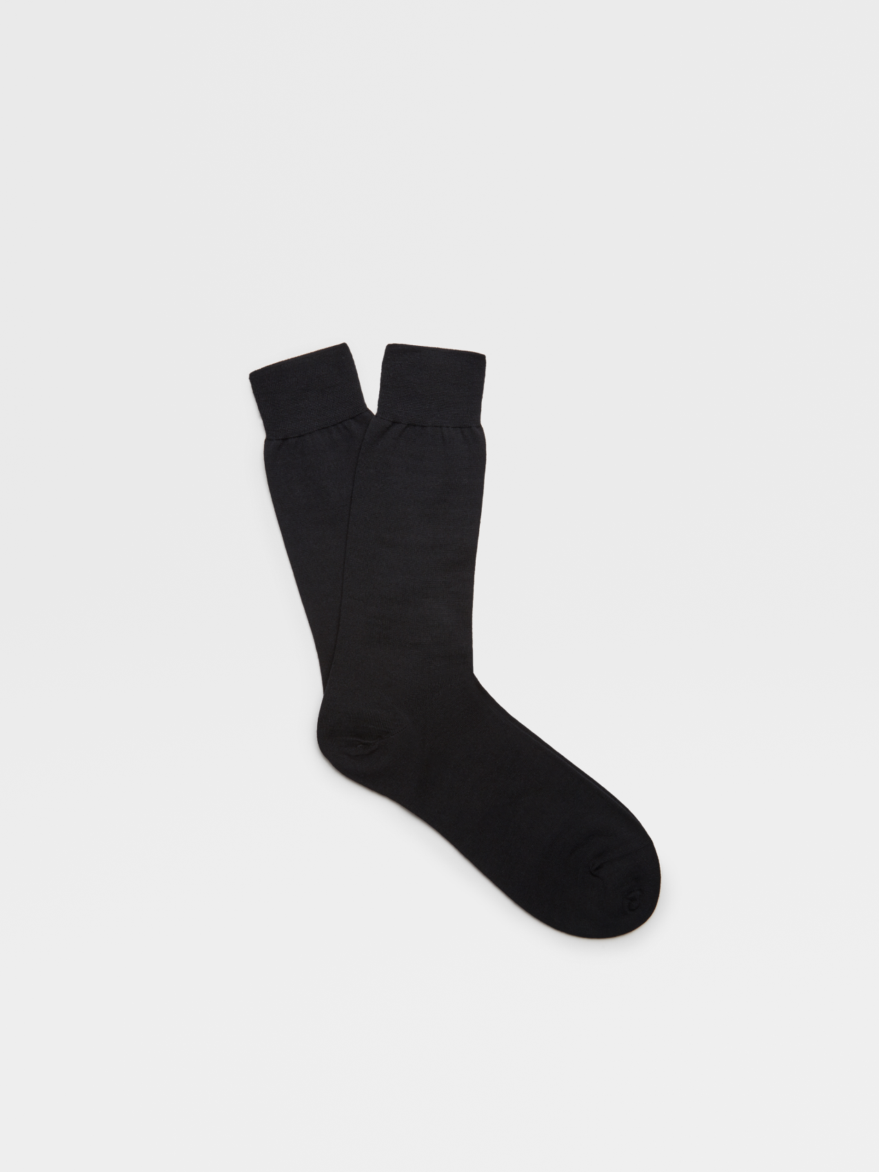 Black Wool Mid Calf Socks